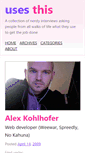Mobile Screenshot of alex.kohlhofer.usesthis.com